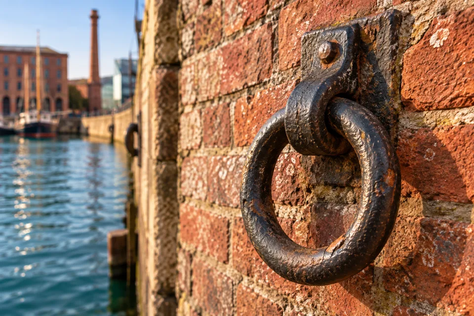 Weathered details along a historic dock